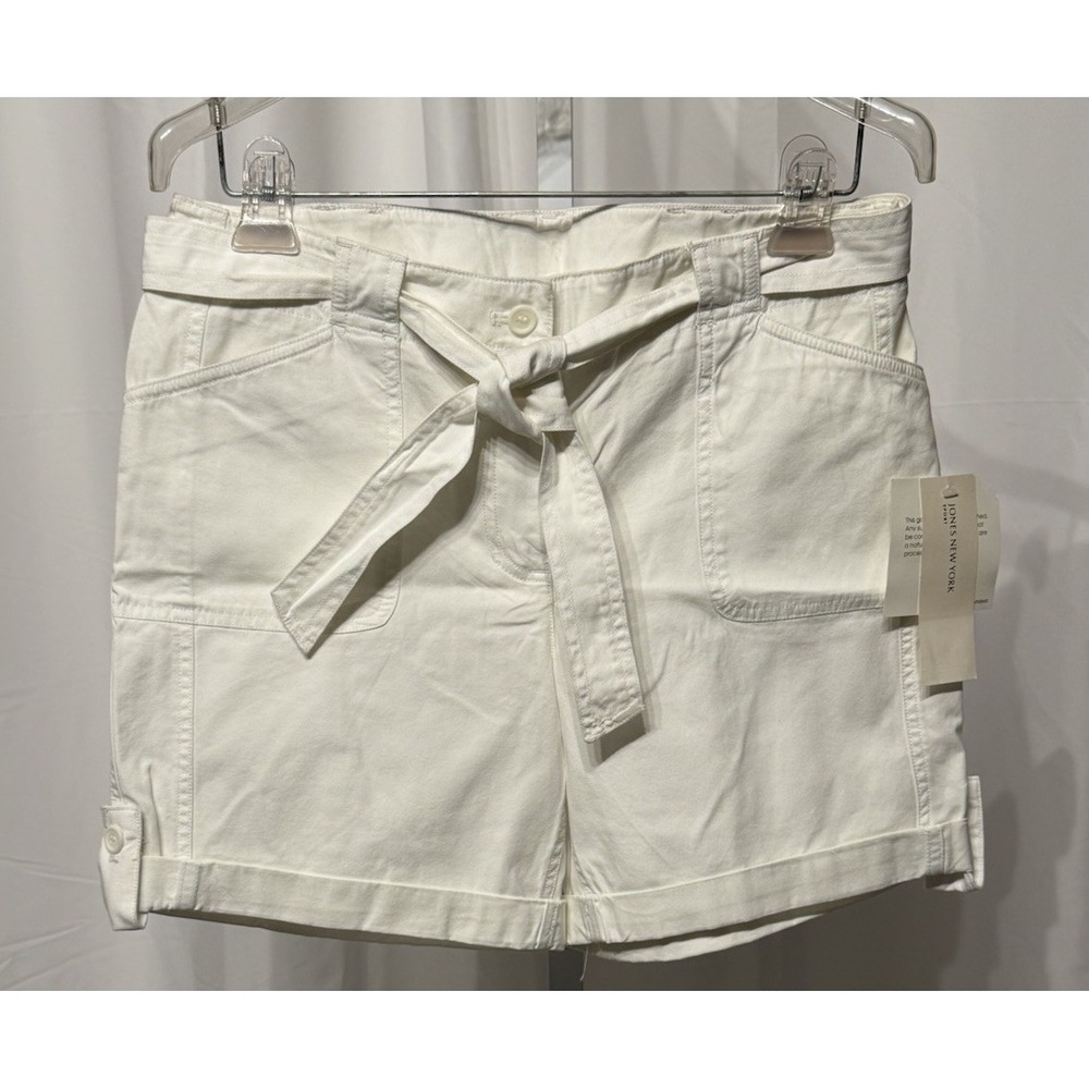 Charter Club Sport Wide Leg Shorts With Tie Belt, zip button closure 6 NWT